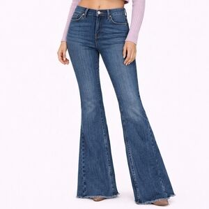 Edgely Women's Flared Blue Jeans Boot Cutoff 4 6 31 Inch Inseam Boho Y2k Vintage